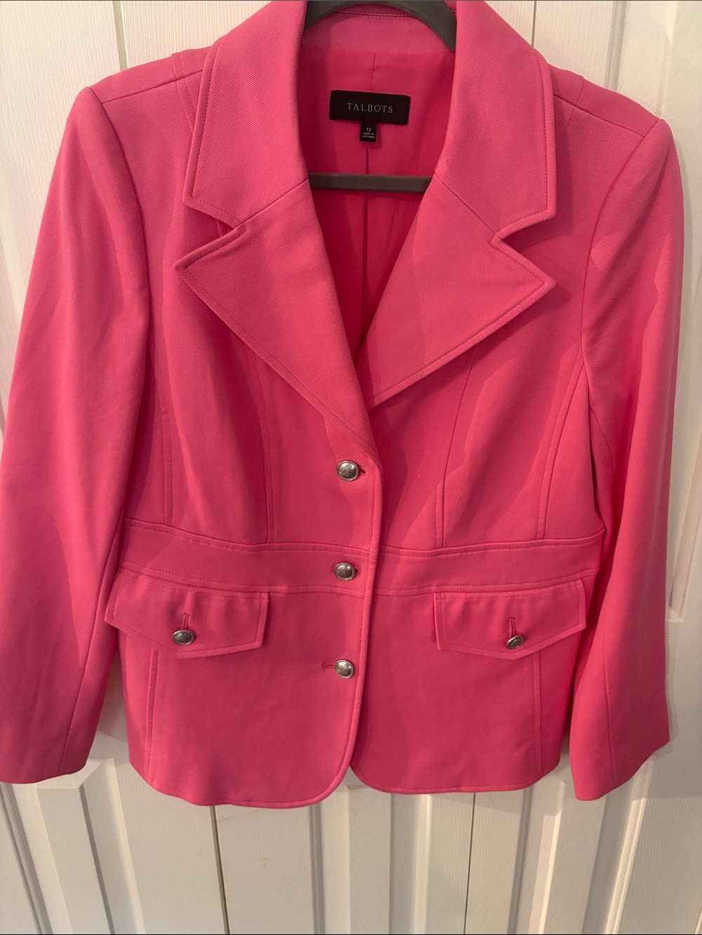 Talbots Pink Tailored Button-Front Blazer size 12
